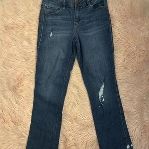 1822 Denim Distressed Blue Straight Leg Jeans